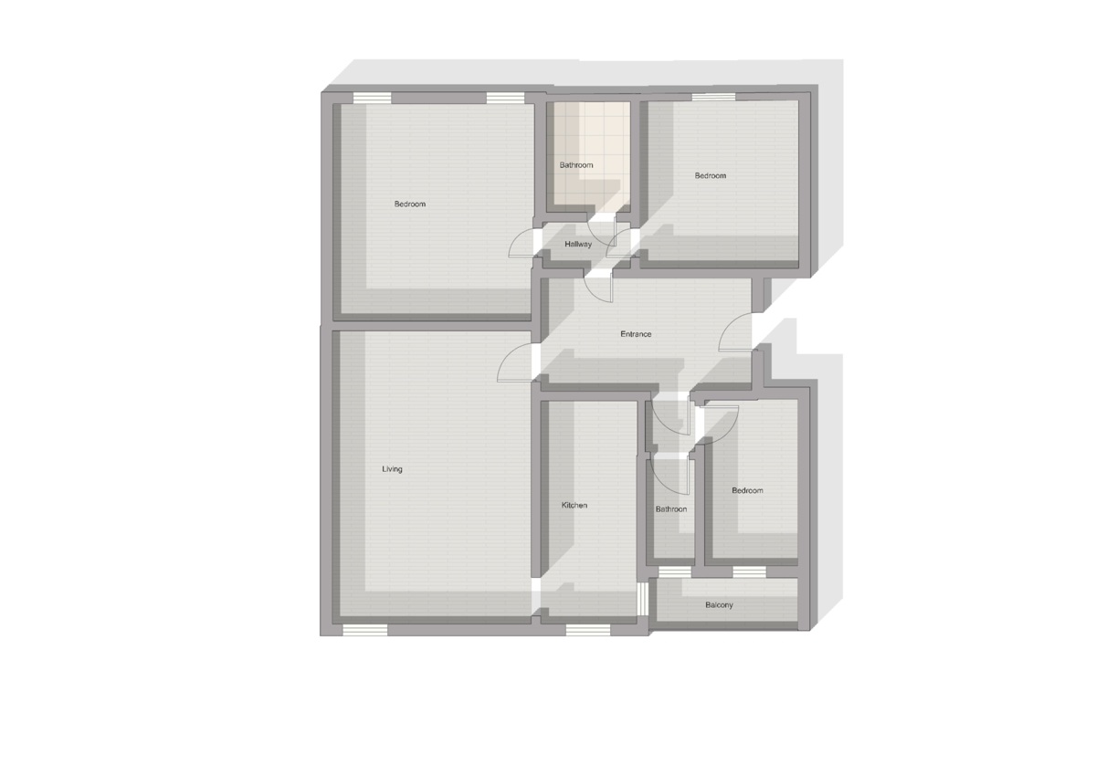 Große möblierte Drei-Zimmer-Wohnung - Stadtzentrum