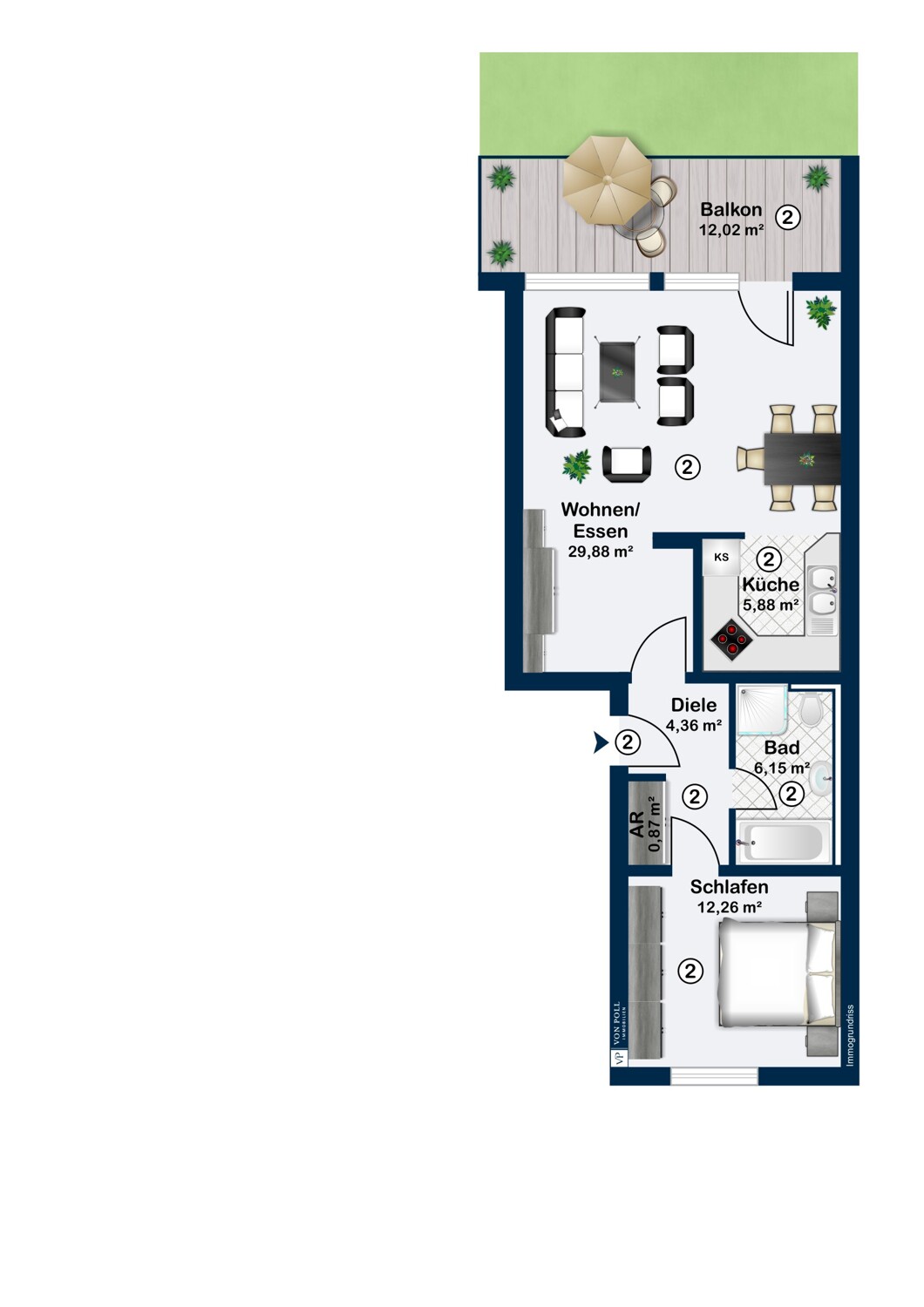 Grundriss Wohnung EG