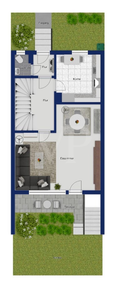 Grundriss EG mit Außenanlagen