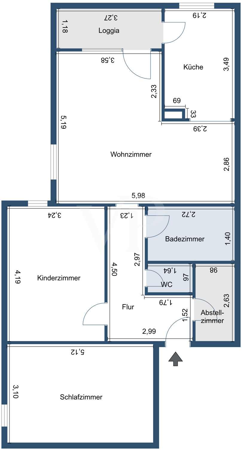 Grundriss bemasst