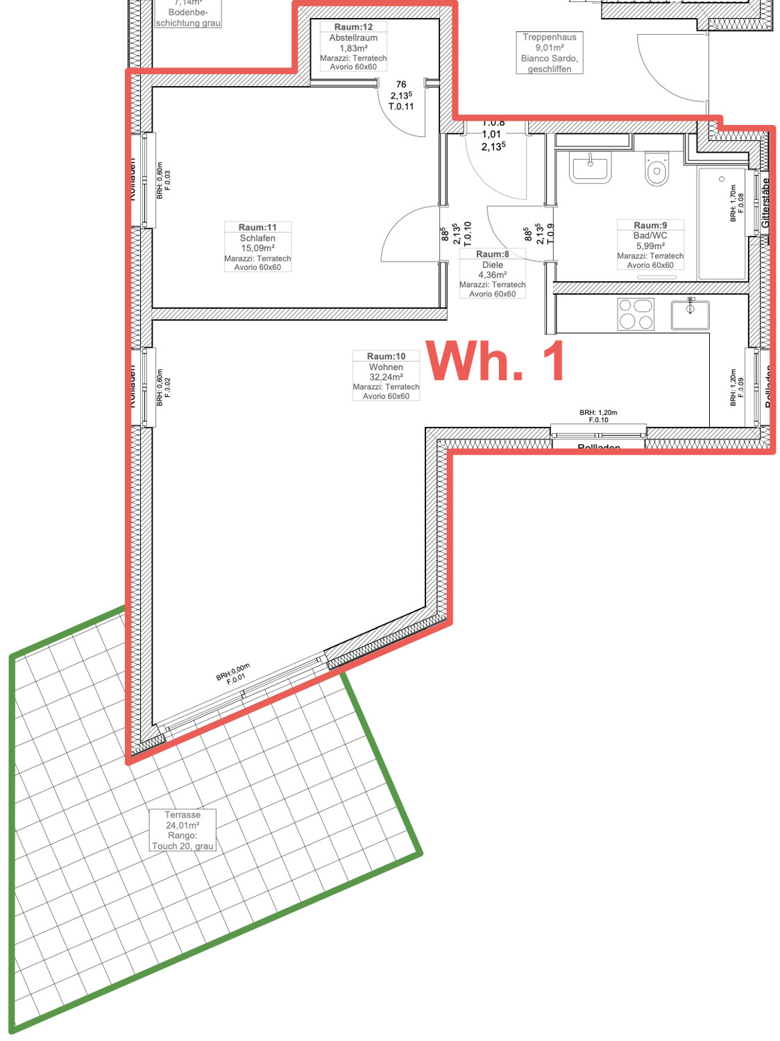 Grundriss Wohnung 1 Grundriss Wohnung 1