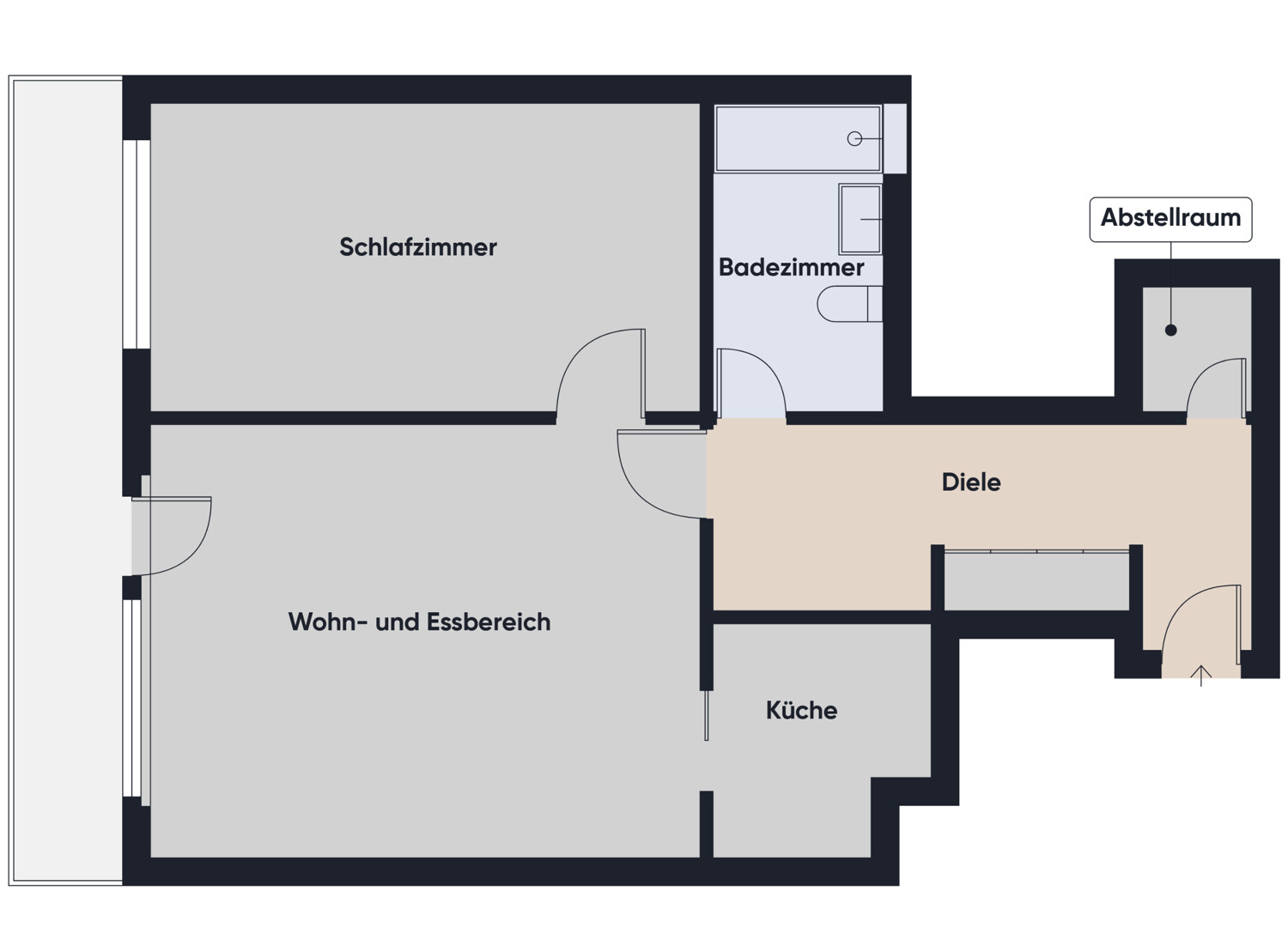 Sanierte 2-Zimmer-Wohnung mit Balkon und Blick ins Grüne Sanierte 2-Zimmer-Wohnung mit Balkon und Blick ins Grüne