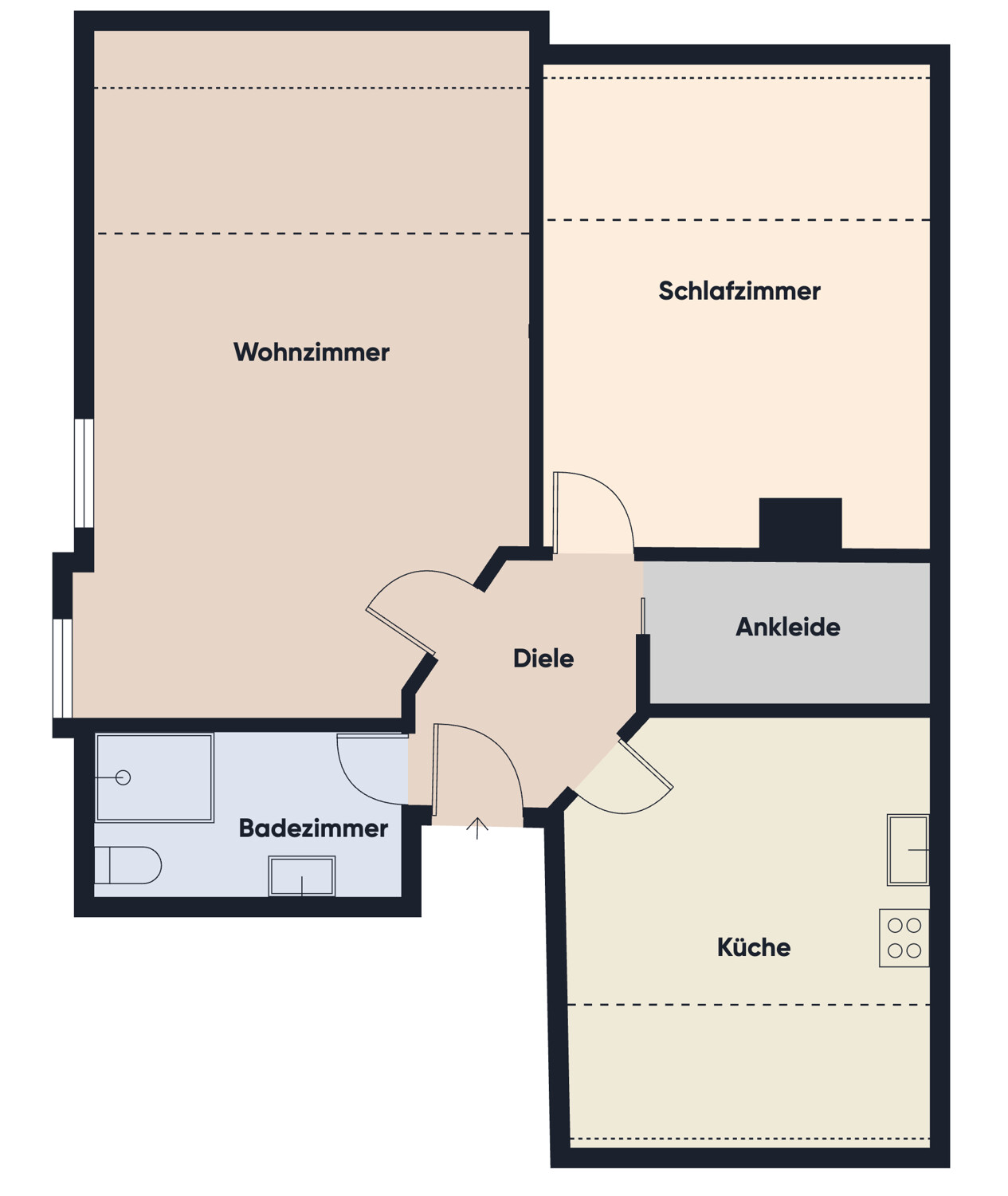 Moderne 2,5-Zimmer-Dachgeschosswohnung mit Stellplatz in Eil