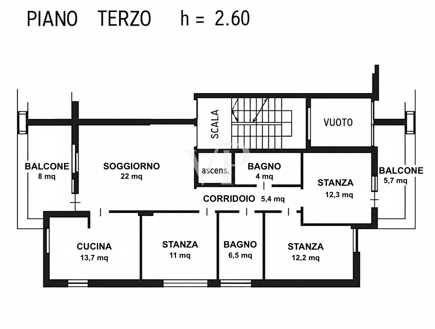 Spacious four-room apartment with a terrace and garage in a quiet, inland location