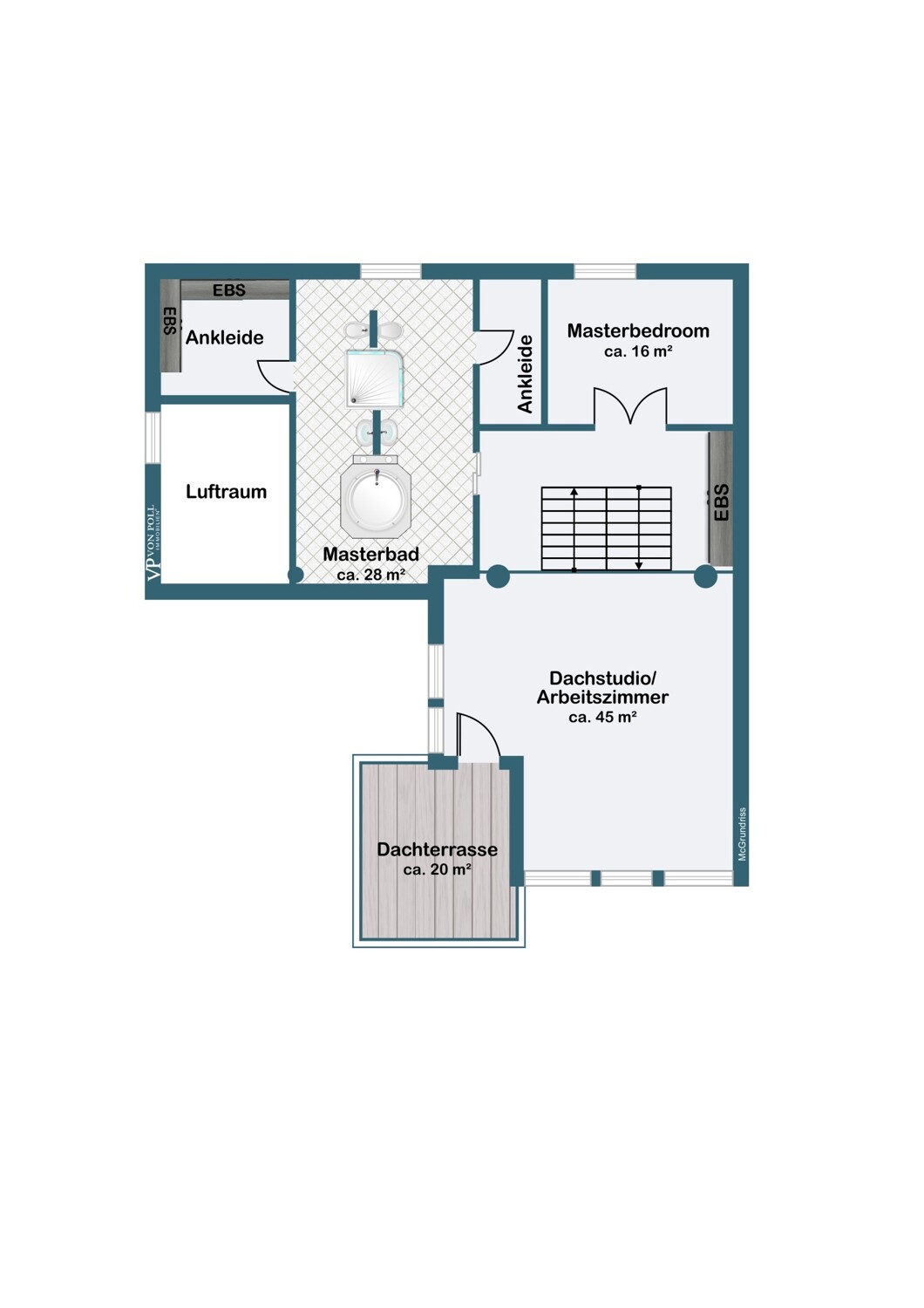 Obergeschoss und Dachgeschoss mit Dachterrasse