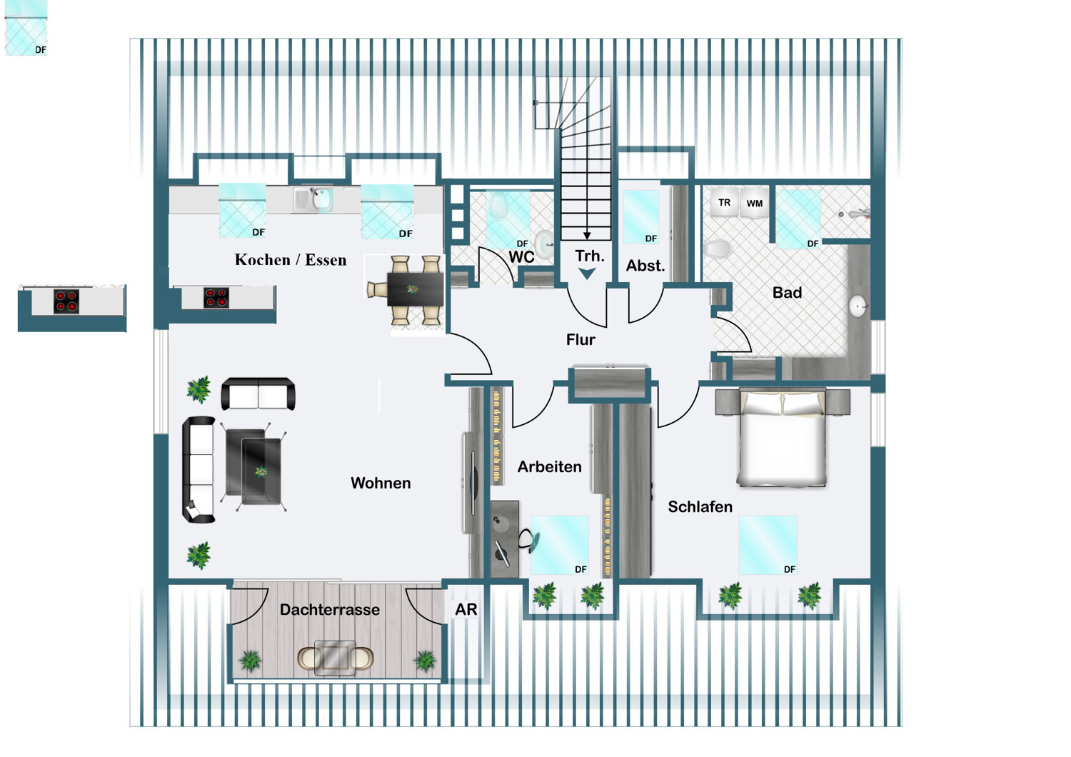 Grundriss der Dachgeschosswohnung
