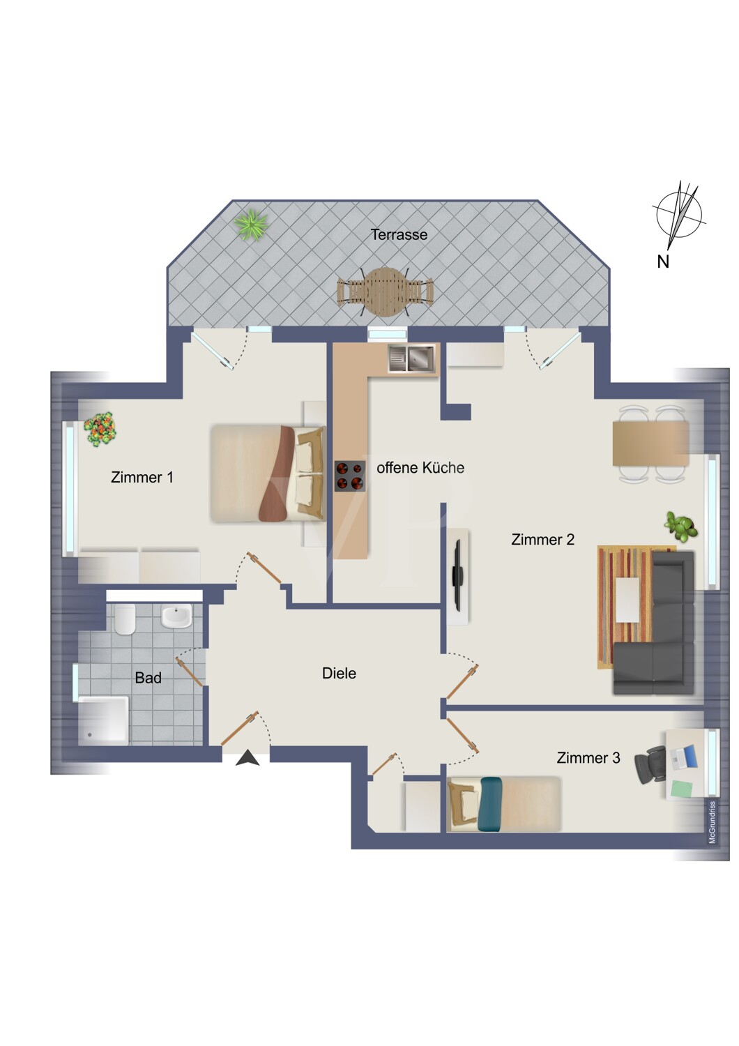 Grundriss 2.OG li / DG li