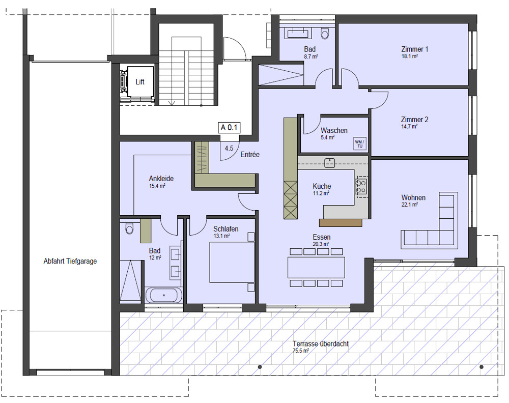 Haus A EG Wohnung A 0.1 Haus A EG Wohnung A 0.1