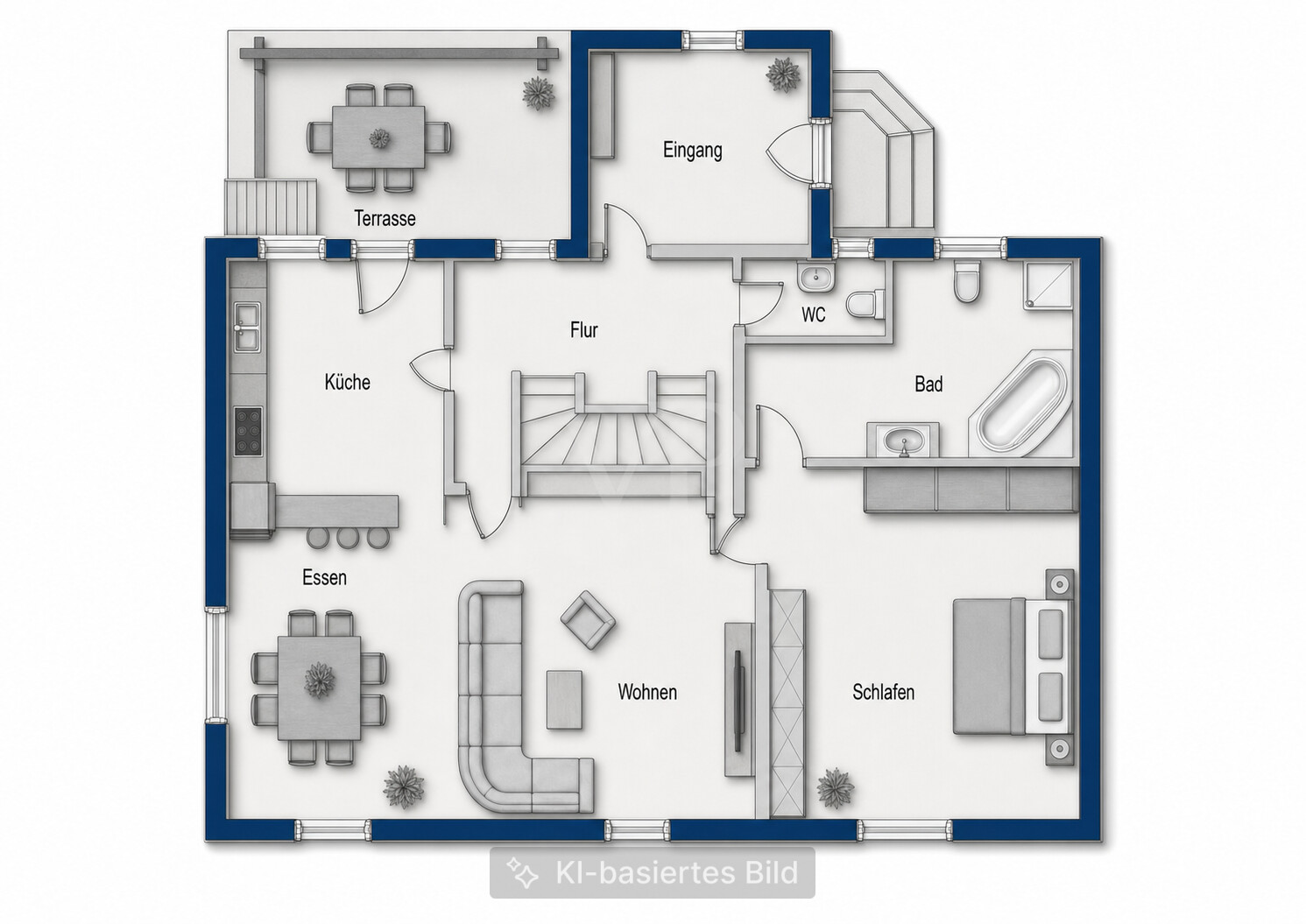 Grundriss Wohnhaus Erdgeschoss