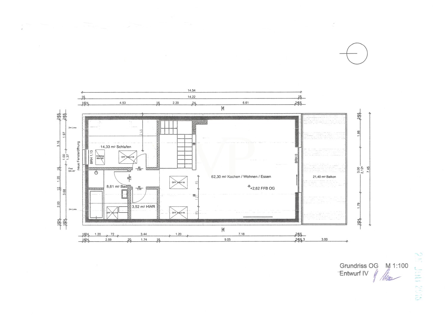Grundriss OG mit Bemaßung