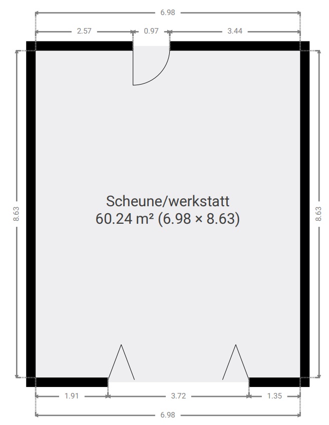 anliegende Scheune (Nutzfläche) anliegende Scheune (Nutzfläche)