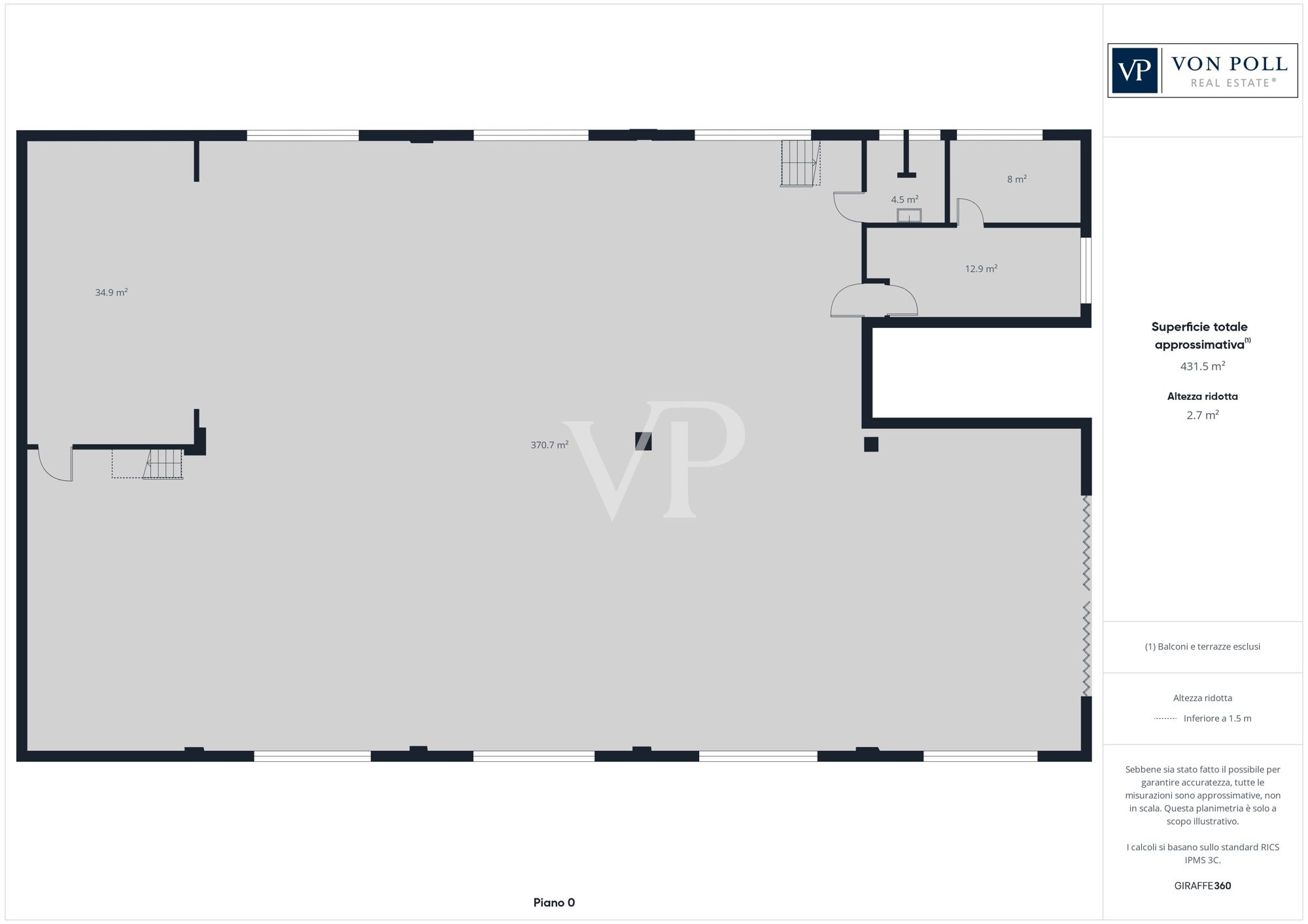 Schuppen mit Büros, Wohnung, Terrasse und Garten
