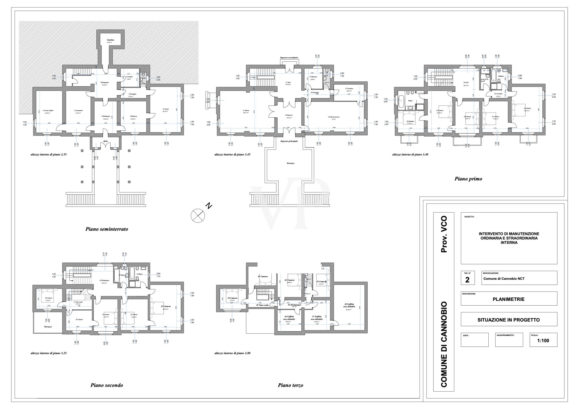 PLANIMETRIE PROGETTO VILLA SASSO