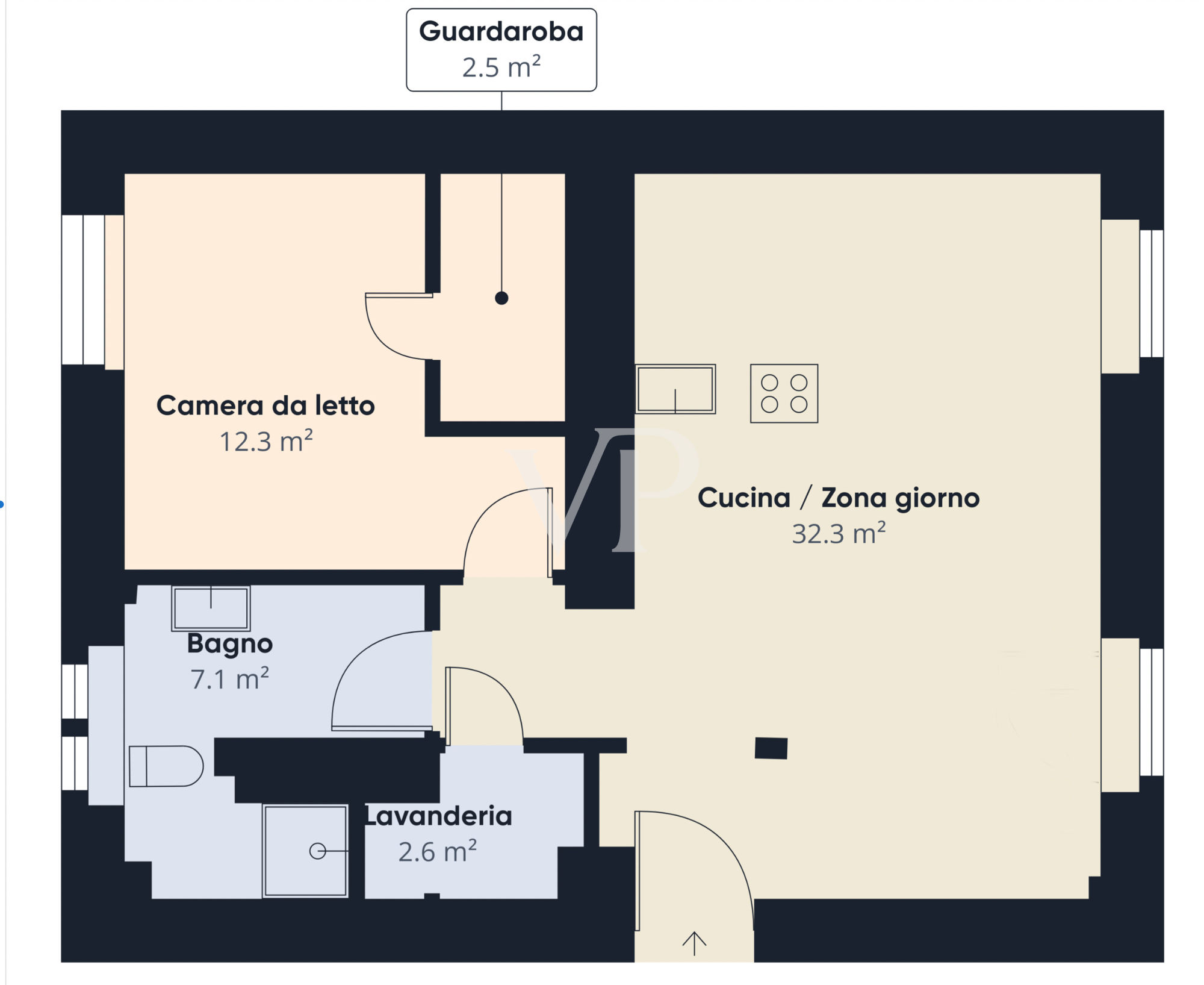Große renovierte Zwei-Zimmer-Wohnung im Ortica-Gebiet Große renovierte Zwei-Zimmer-Wohnung im Ortica-Gebiet