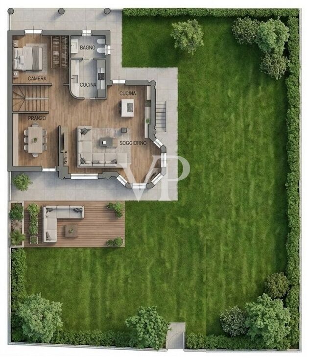 Villa with garden and breathtaking views of the Alps