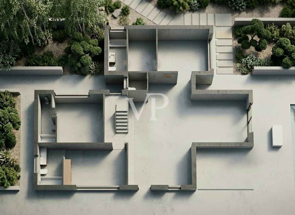 Baugrundstück mit genehmigtem Projekt für Villa mit Pool und Meerblick