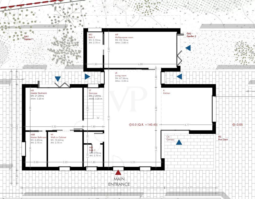 Baugrundstück mit genehmigtem Projekt für Villa mit Pool und Meerblick