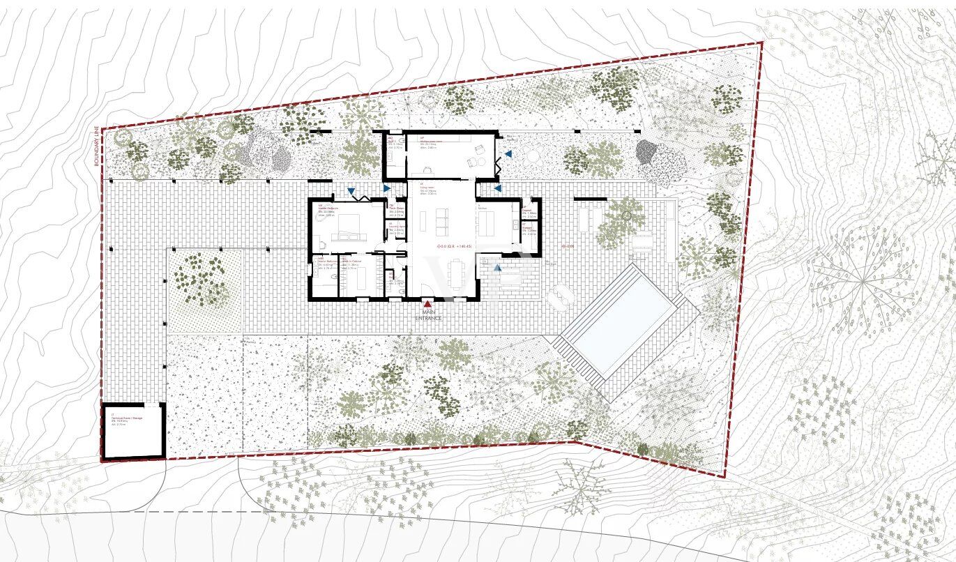 Baugrundstück mit genehmigtem Projekt für Villa mit Pool und Meerblick
