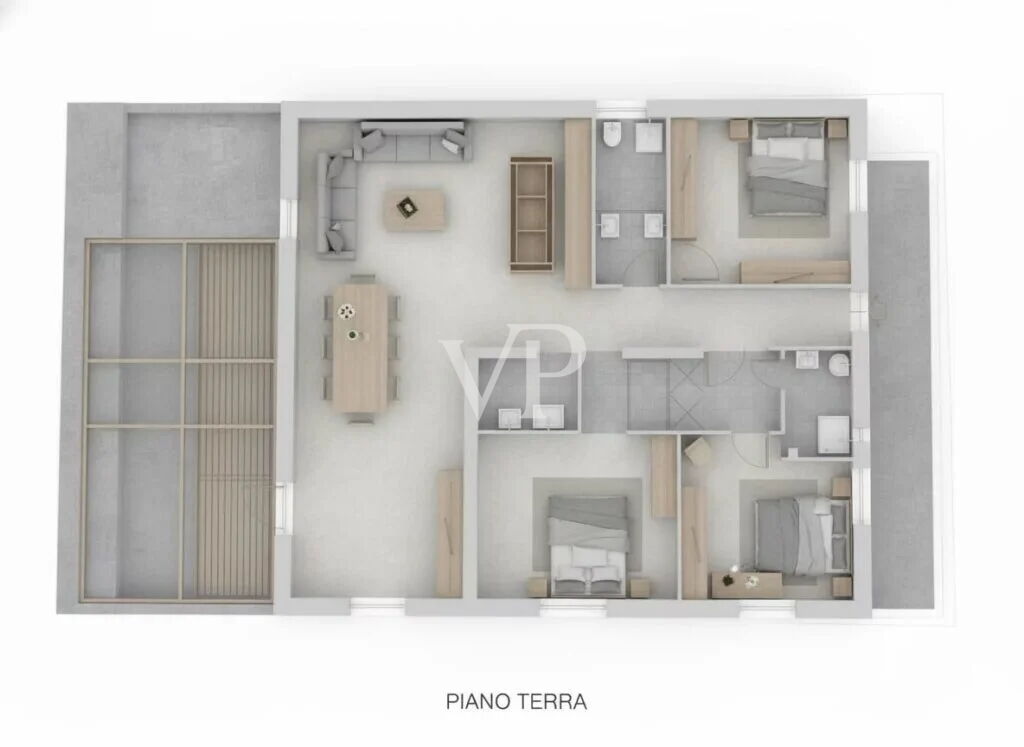 Villa in pietra naturale a Cugnana con ampi spazi mediterranei
