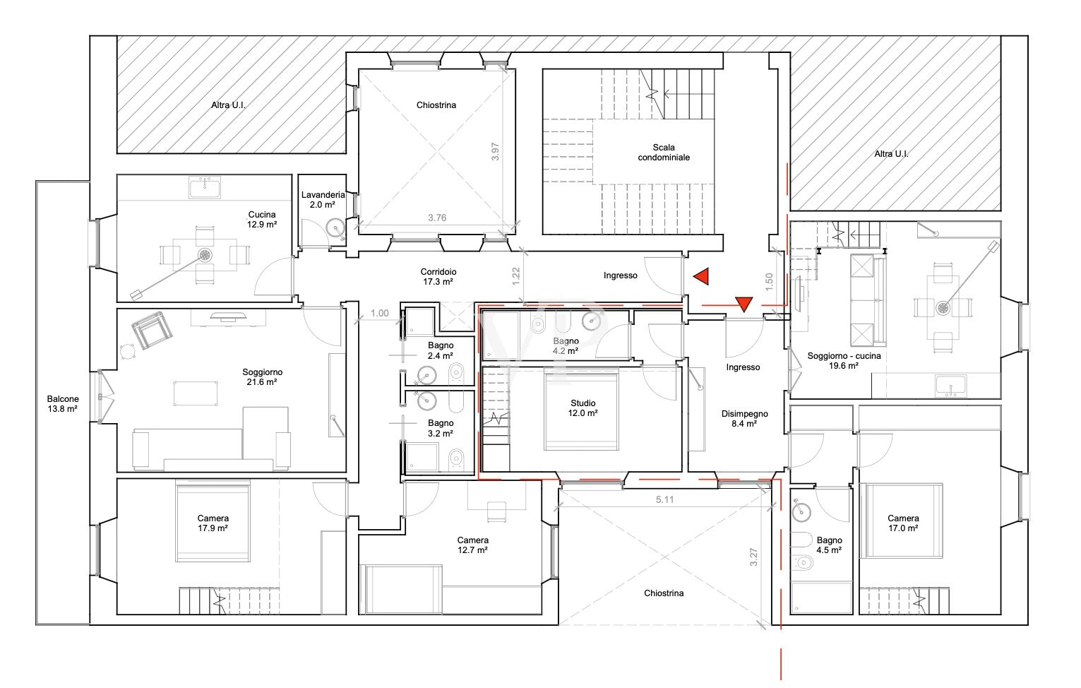 Elegante appartamento con affreschi, balcone e ascensore a due passi da Piazza della Libertà
