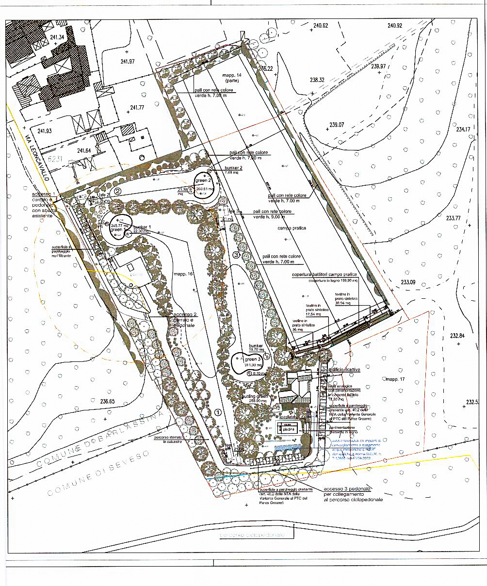 Barlassina (Monza Brianza) : Restaurant, bar et terrain de golf dans le parc Groane