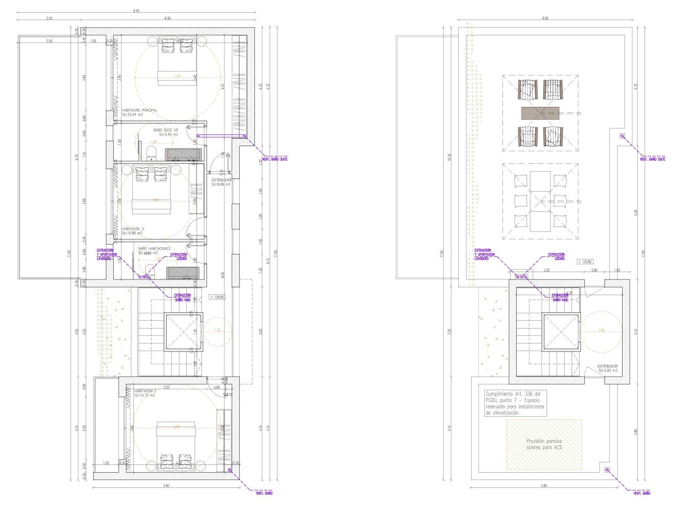 Planta piso y planta cubierta