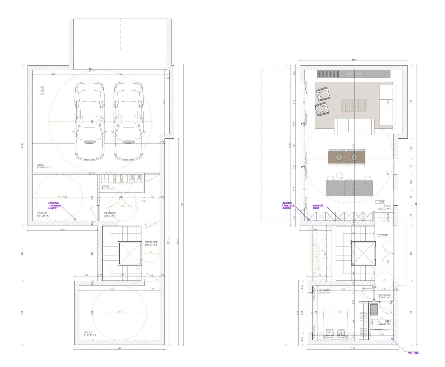 Planta sotano y planta bajo