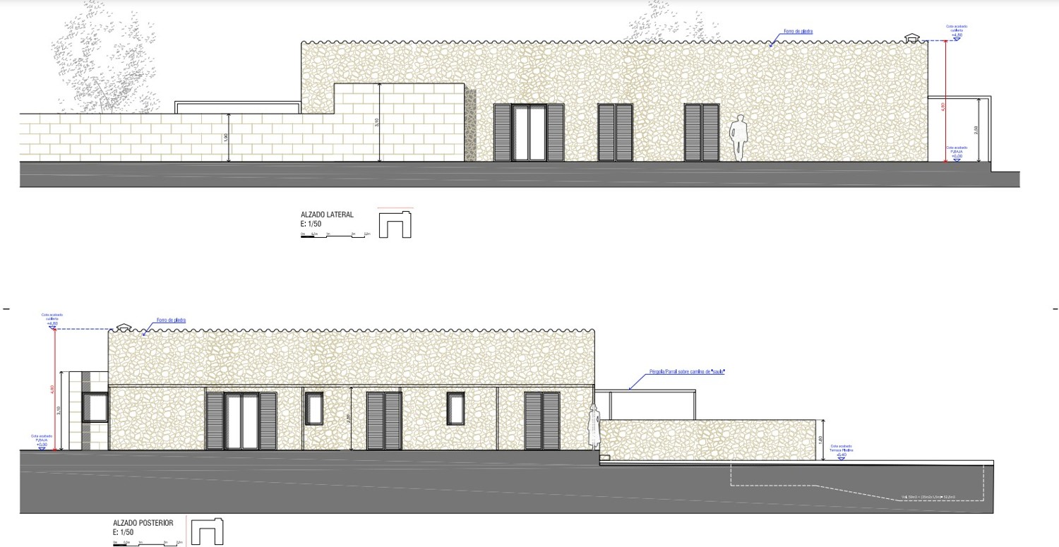 Vista lateral y trasera