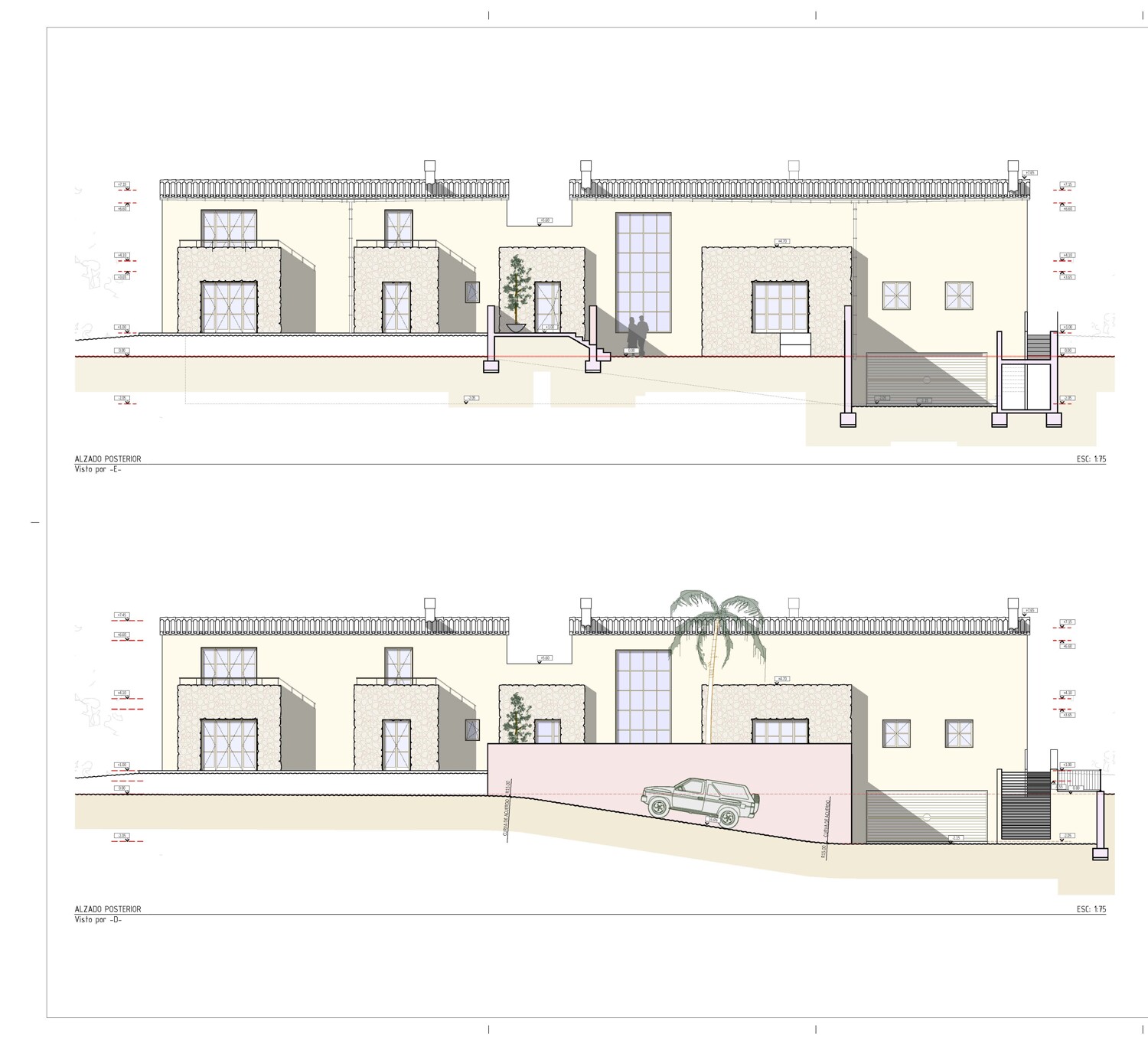Front and back elevation
