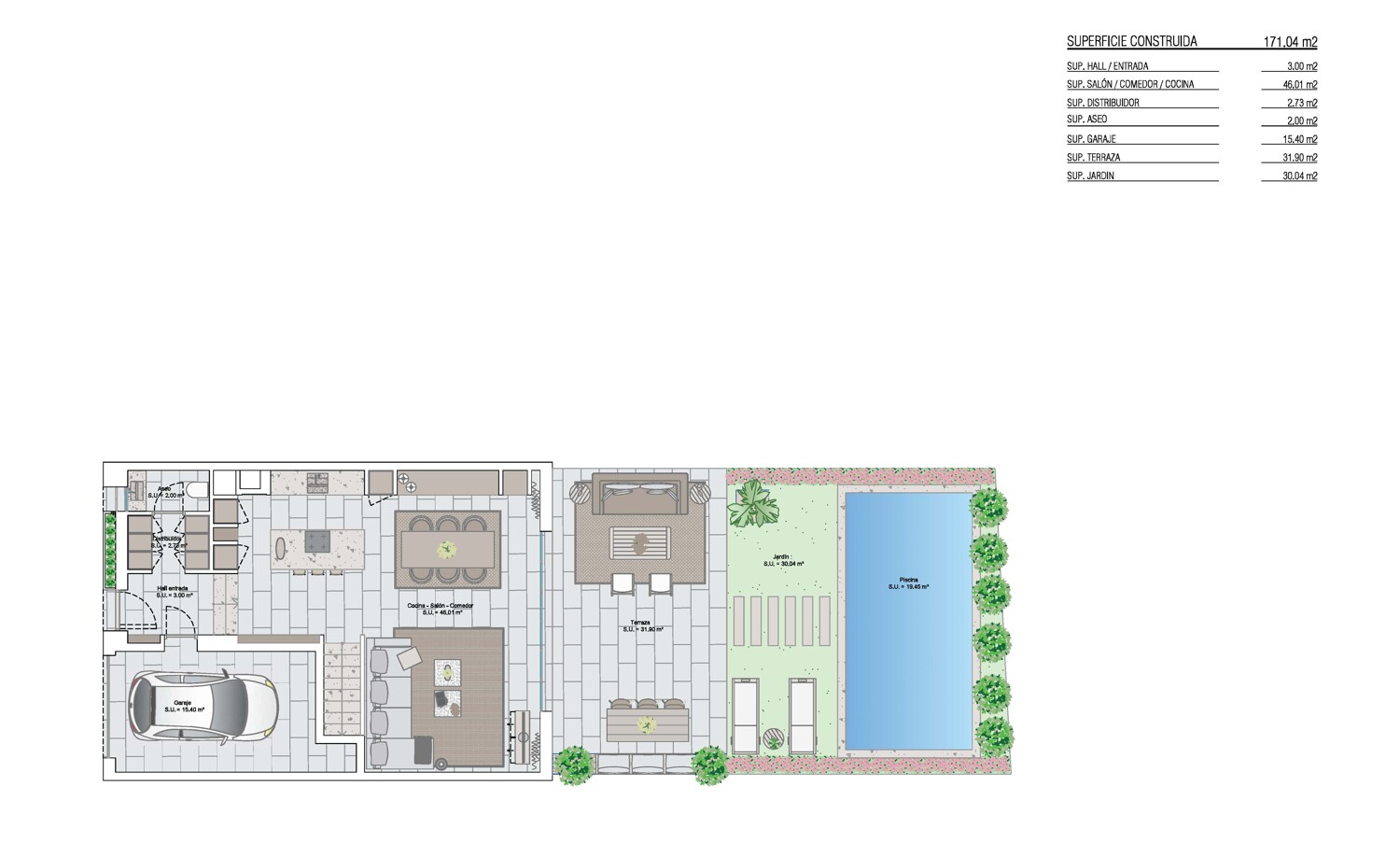 Planta baja y pool