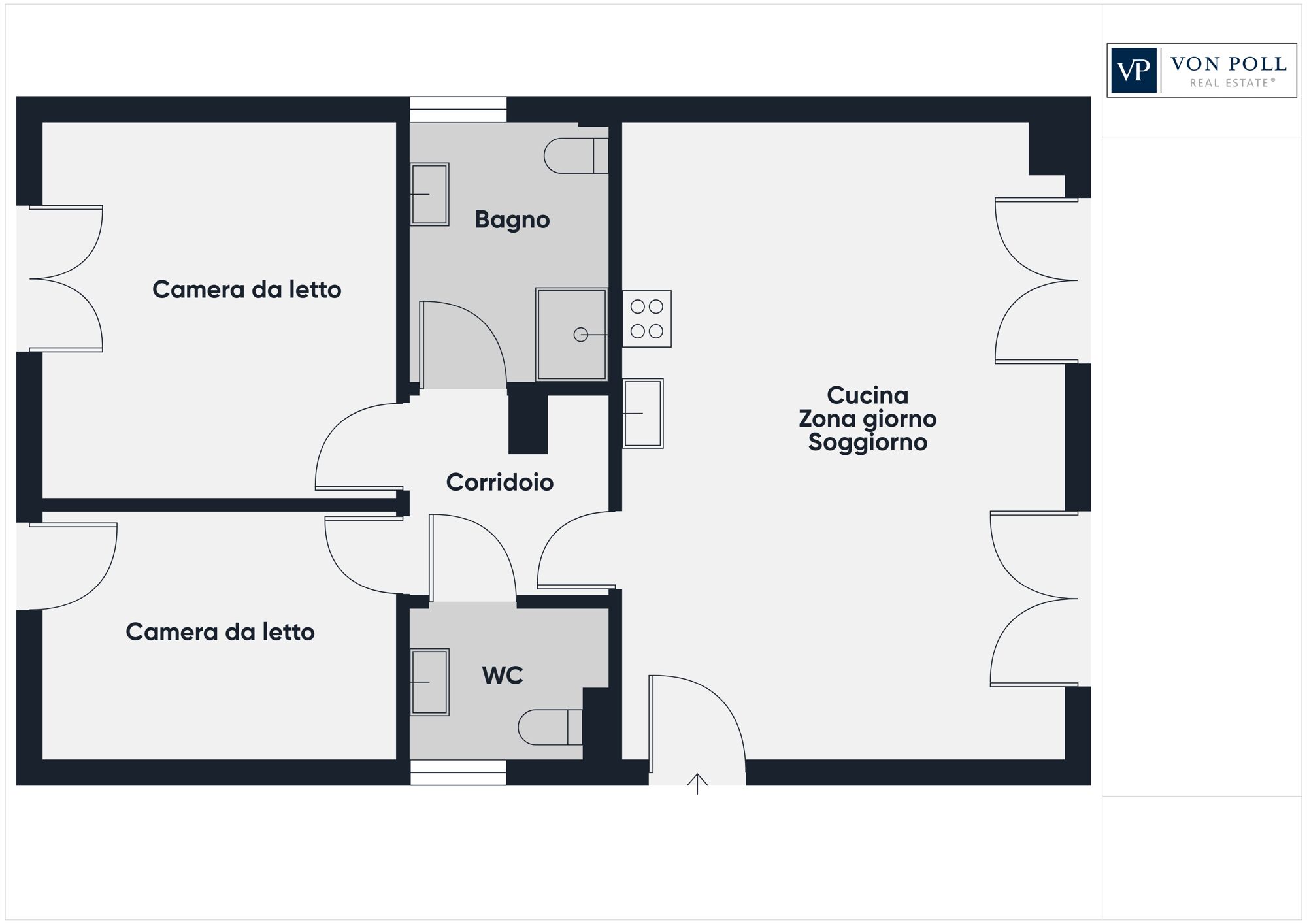 Bardolino — Residence “I Molini”: trilocale con grande giardino e piscina