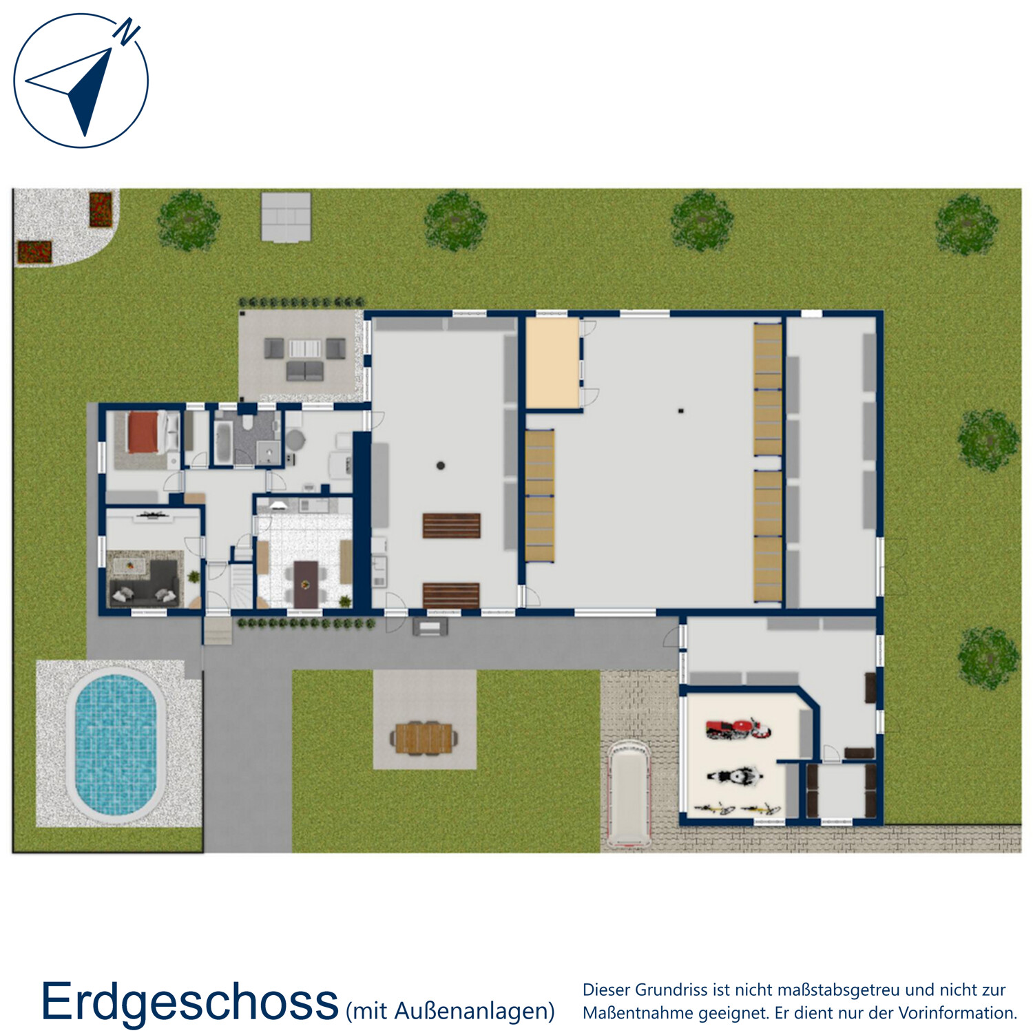 Erdgeschoss mit Außenanlagen