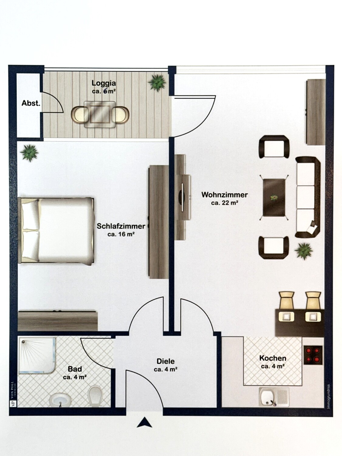 Erstbezug nach Renovierung!  2-Zimmer-Eigentumswohnung mit Stellplatz in zentraler Lage