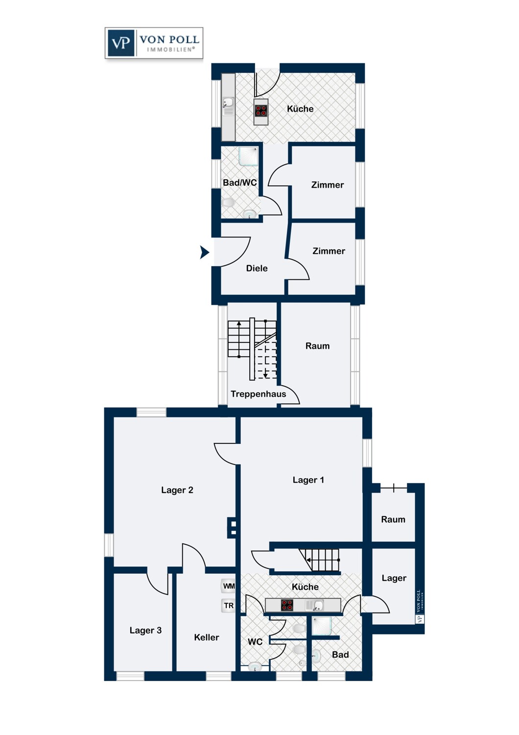 Villa Souterrain, Anbau EG