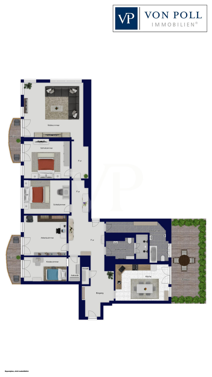 Grundriss der Wohnung im ersten Obergeschoss