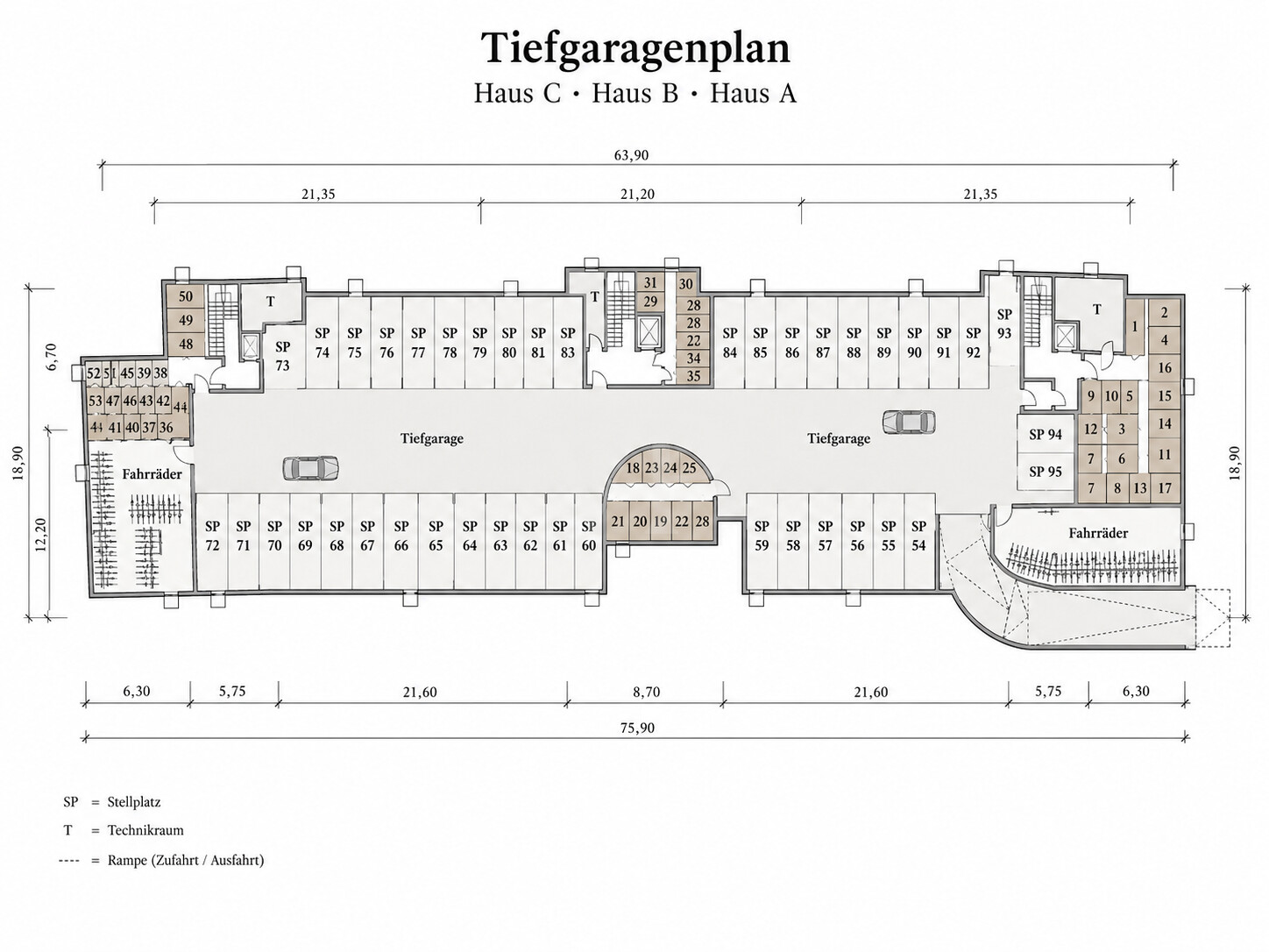 Grundriss Tiefgarage