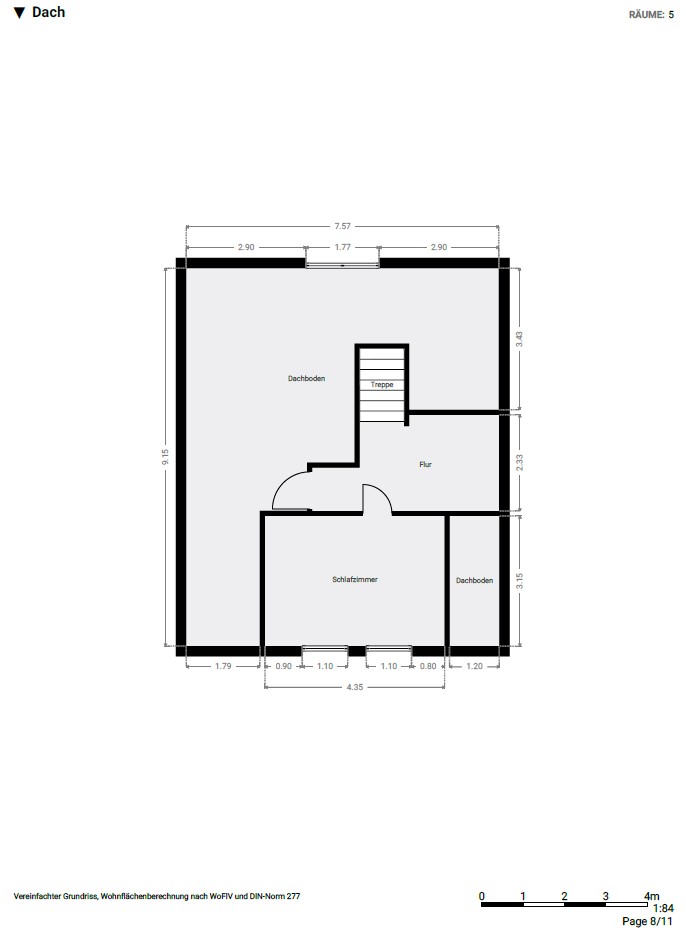Grundriss EFH Dachgeschoss