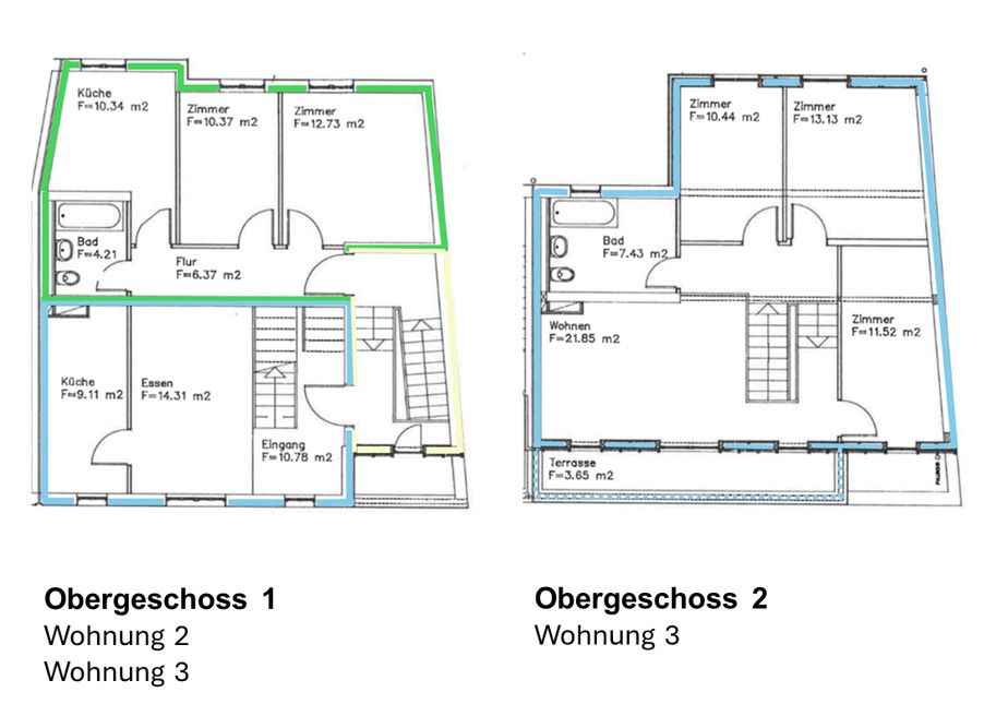 Grundriss Obergeschoss 1 + 2