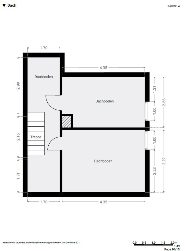 Grundriss Dachboden
