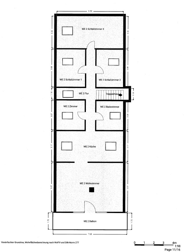 Grundriss Mehrfamilienhaus Dachgeschoss