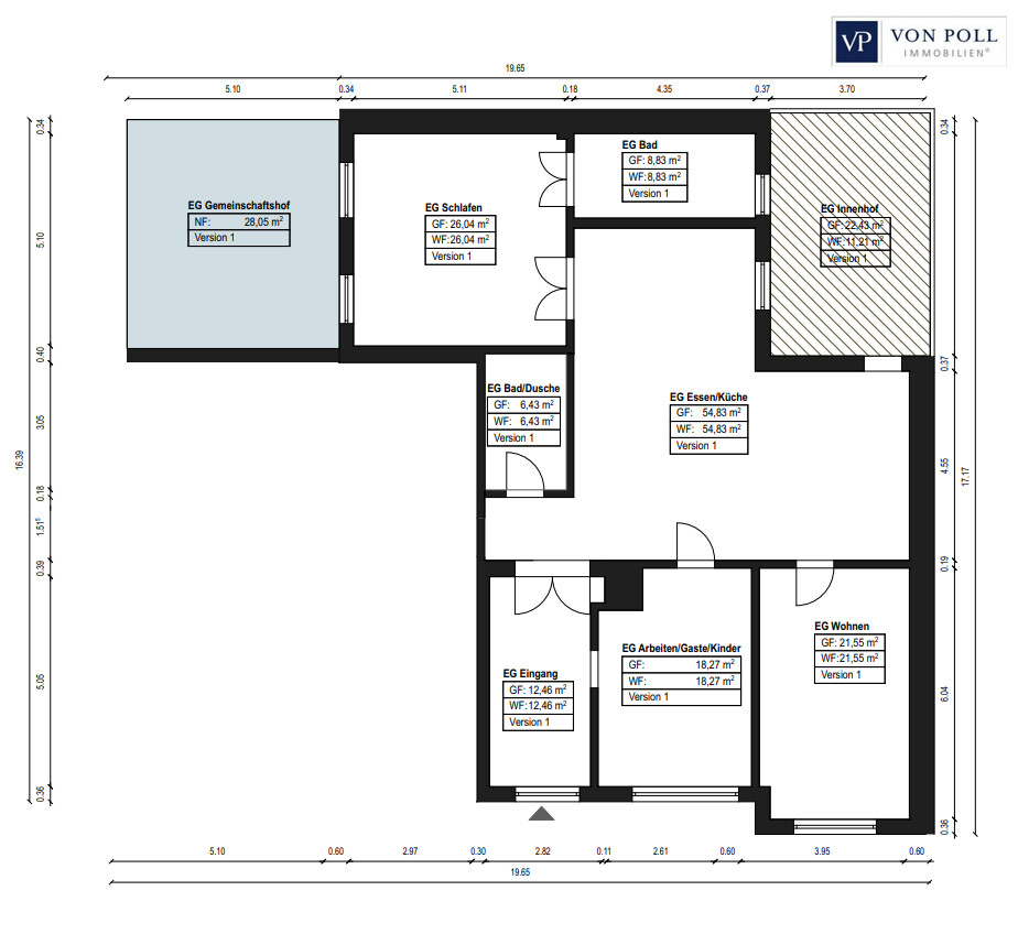 Planungsgrundriss nach Ausbau