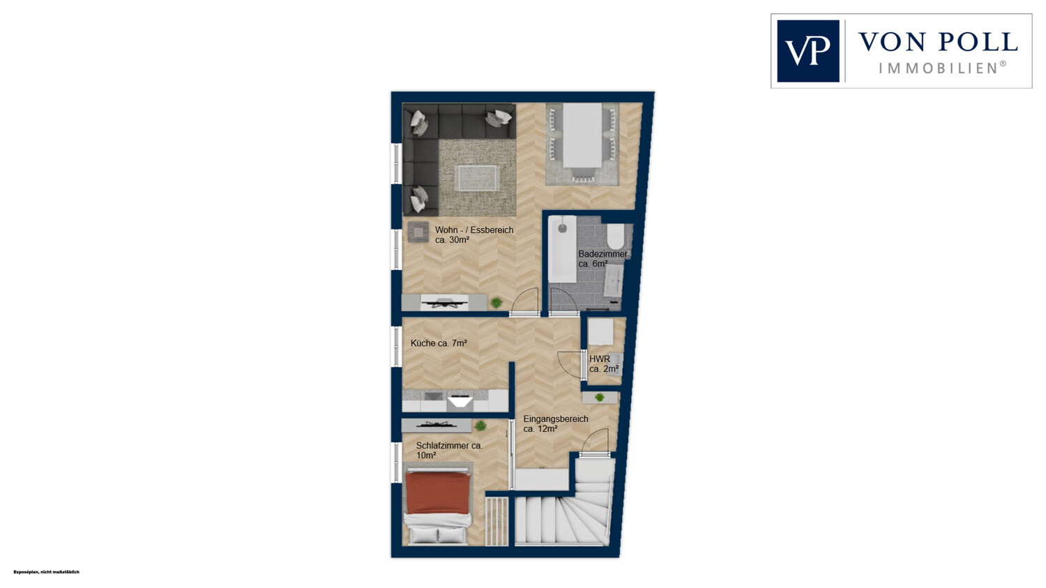 Grundriss 2-Zimmer-Wohnung