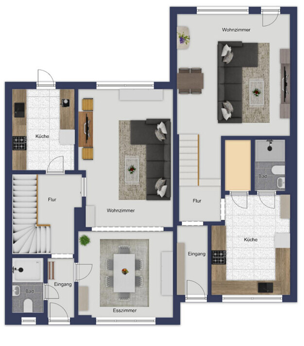 Erdgeschoss Haus 1+2