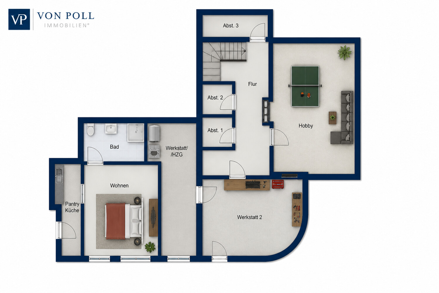 Grundriss KG + Einliegerwohnung
