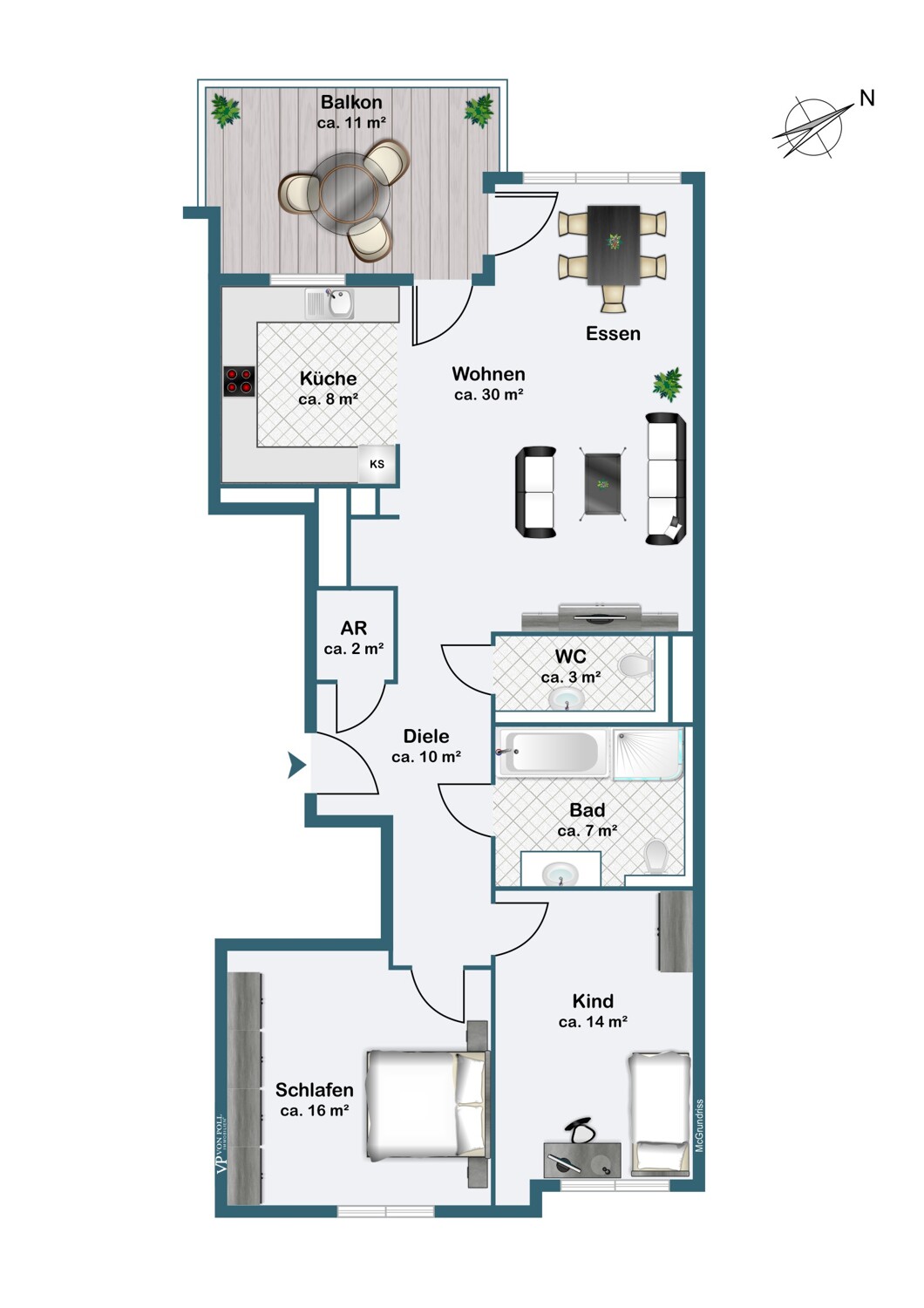 Helle, moderen 3 Zi-Wohnung,
fast neu...
inklusive Kamin, Einbauküche & Tiefgaragenplatz