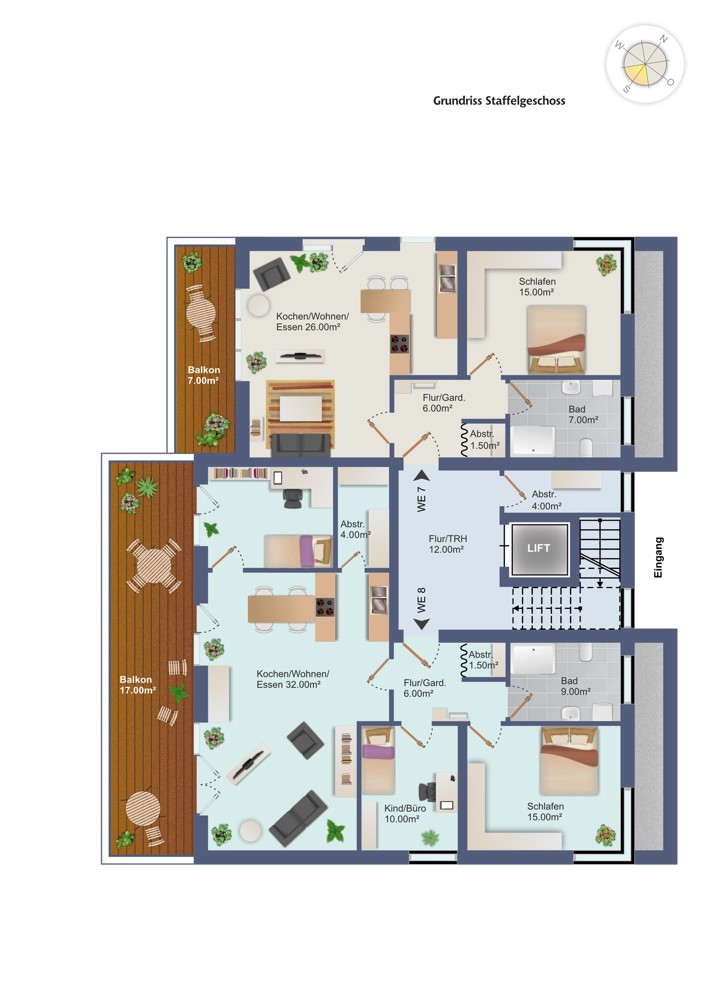 Grundriss Staffelgeschoss Grundriss Staffelgeschoss