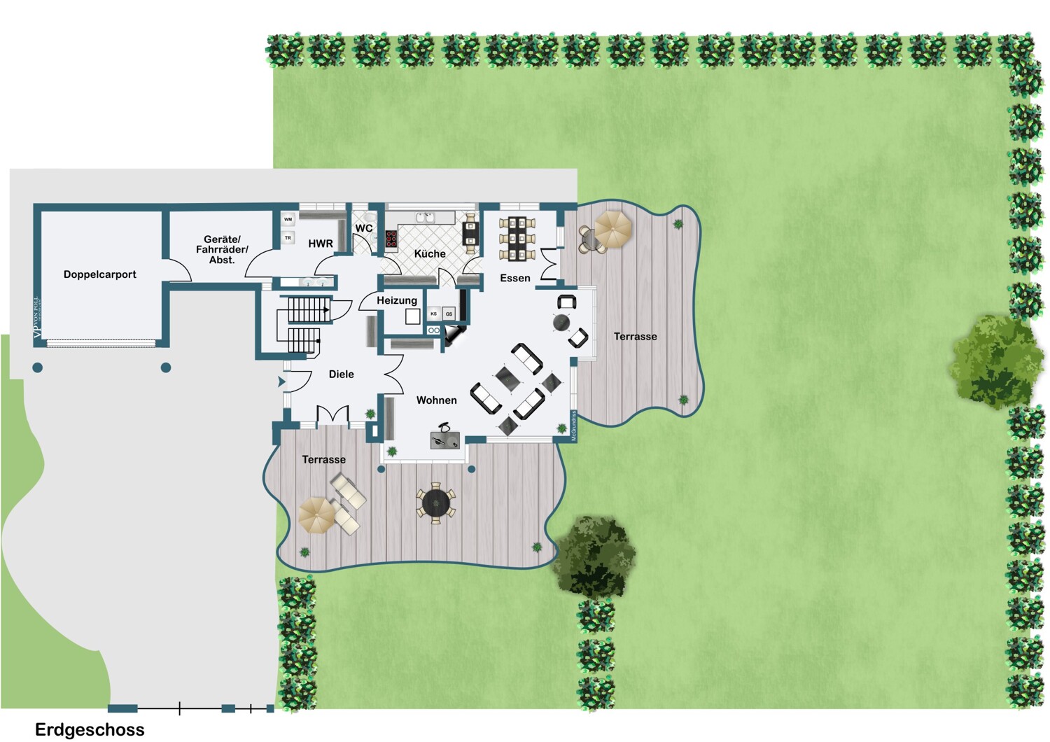 Villa mit exklusivem Wohnflair und idyllischem Garten Villa mit exklusivem Wohnflair und idyllischem Garten