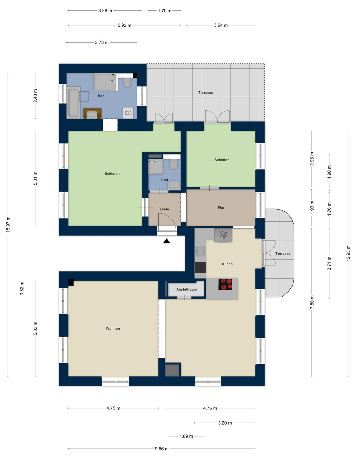 Stilvolle Gartengeschosswohnung im historischen Herrenhaus