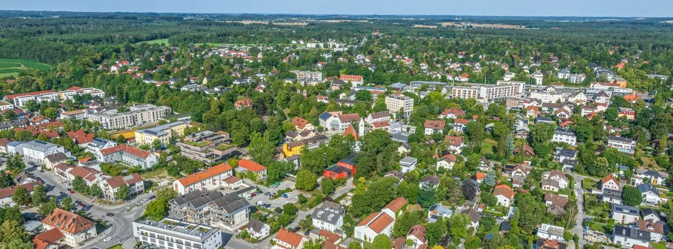 Panoramablick über Gauting im Landkreis Starnberg