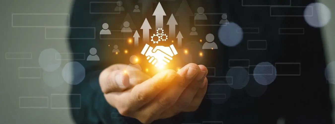 ausgestreckte Hand zeigt Handschlagssymbol